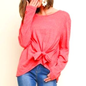 Tangerine long sleeve shirt w/ wrap around tie i
